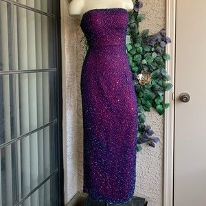 Formal Beaded Strapless Dress